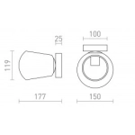 SOLARIS natynkowa szkło mleczne/czarna 230V LED E14 7W R13995 Rendl light studio