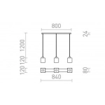 DADOS III 80 wisząca szkło opalowe/nikiel mat 230V LED E27 3x11W R14021 Rendl light studio