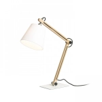 NIZZA stołowa Polycotton biała/drewno 230V LED E14 7W R14031 Rendl light studio