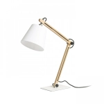 NIZZA stołowa Polycotton biała/drewno 230V LED E14 7W R14031 Rendl light studio
