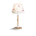 KEITH/DELISA stołowa z USB biała guziki/buk 230V LED E27 11W R14037 Rendl light studio
