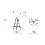 ALVIS/AMBITUS 30 stołowa Polycotton biała/bambus 230V LED E27 15W R14041 Rendl light studio