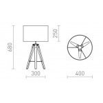 ALVIS/RON 40 stołowa Polycotton biała/bambus 230V LED E27 15W R14042 Rendl light studio