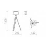 AMBITUS 46 podłogowa kremowo - biała bambus 230V LED E27 15W R14043 Rendl light studio