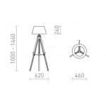 ALVIS/AMBITUS 46 podłogowa kremowo - biała bambus 230V LED E27 15W R14044 Rendl light studio