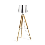 ALVIS/ILUSION podłogowa folia chromowana/bambus 230V LED E27 15W R14045 Rendl light studio