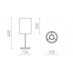 NYC/RON 15/20 stołowa Polycotton czarna/chrom 230V LED E27 15W R14061 Rendl light studio