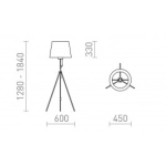 LUTON/ILUSION podłogowa folia chromowana/czarna/metal 230V LED E27 15W R14065 Rendl light studio