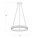 Lampa wisząca RIO 60 3-STEP DIMM 43W 3000K czarny złoty AZ5777 AZZARDO