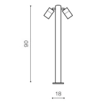 Lampa stojąca Rolf 2 900 (dark grey) AZ4459 GU10 2x MAX 35W IP44 METAL GLASS AZZARDO