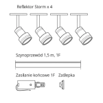 kinkiecik.pl Zestaw szynowy 4pł Storm SET czarny LP-733 SET BK 1,5m Light Prestige