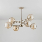 Lampa wisząca Sagito 6xE14 beżowa + złoto 63405 ALFA