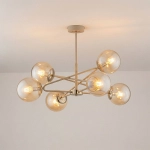 Lampa wisząca Sagito 6xE14 beżowa + złoto 63405 ALFA