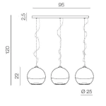 Lampa wisząca Silver Ball 3 Line AZ4751 AZZARDO