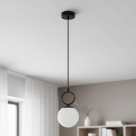 Lampa wisząca Sitro 1xE14 czarna-biała 61468 ALFA