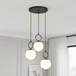 Lampa wisząca Sitro 3xE14 czarna-biała 62562 ALFA