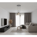 Lampa wisząca Sitro 3xE14 czarna-bursztyn 62563 ALFA