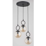Lampa wisząca Sitro 3xE14 czarna-bursztyn 62563 ALFA