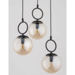 Lampa wisząca Sitro 3xE14 czarna-bursztyn 62563 ALFA