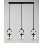 Lampa wisząca Sitro listwa 3xE14 czarna-bursztyn 62565 ALFA