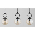 Lampa wisząca Sitro listwa 3xE14 czarna-bursztyn 62565 ALFA