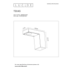 Kinkiet TEXAS LED 1x6W 3000K IP54 28850/23/30 Anthracite Lucide - zdjęcie dodatkowe 2