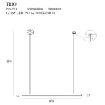 Trio 1 P0425D lampa wisząca złota ściemnialna MaxLight - zdjęcie dodatkowe 3