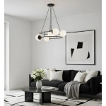 Lampa wisząca Urania 5xE14 czarna 63310 ALFA