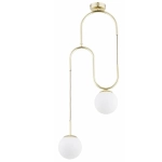 Lampa wisząca Venon 2xE14 złota biała 62665 ALFA