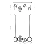 Lampa wisząca NANDO 4 BL 1369/4 EMIBIG Lighting