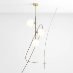 Lampa wisząca Libra 3 złota ALDEX - ujęcie aranżacyjne