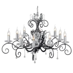 Żyrandol Amarilli – 10 źródeł światła – Czarny / Srebrna patyna AML10-BLK-SILVER Elstead Lighting