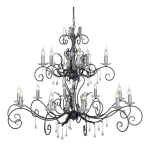 Żyrandol Amarilli – 15 źródeł światła – Czarny / Srebrna patyna AML15-BLK-SILVER Elstead Lighting