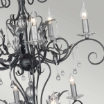 Żyrandol Amarilli – 15 źródeł światła – Czarny / Srebrna patyna AML15-BLK-SILVER Elstead Lighting