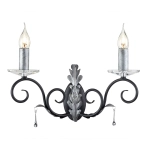 Kinkiet Amarilli – 2 źródła światła – Czarny / Srebrna patyna AML2-BLK-SILVER Elstead Lighting