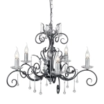 Żyrandol Amarilli – 5 źródeł światła – Czarny / Srebrna patyna AML5-BLK-SILVER Elstead Lighting