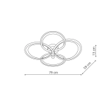 Azina 4 Plafon złota LED LP-4852/4C GD Light Prestige