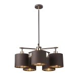Żyrandol Balance – 5 źródeł światła – Brązowy / Polerowany mosiądz BALANCE5-BRPB Elstead Lighting