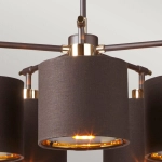Żyrandol Balance – 5 źródeł światła – Brązowy / Polerowany mosiądz BALANCE5-BRPB Elstead Lighting