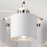 Żyrandol Balance – 5 źródeł światła – Biel i polerowany nikiel BALANCE5-WPN Elstead Lighting