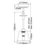 Lampa wisząca Agatha – 1 źródło światła- Polerowany chrom BATH-AGATHA1P-PC Elstead Lighting