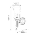 Kinkiet Carroll – 1 żródło światła – Polerowany chrom BATH-CARROLL2-PC Elstead Lighting