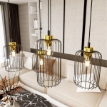 Lampa wisząca VANDER 4 BL GOLD 1364/4 EMIBIG Lighting