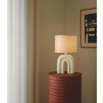 Beżowa lampa stołowa Haze Nordlux - ceramika i len 2412705009