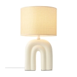 Beżowa lampa stołowa Haze Nordlux - ceramika i len 2412705009