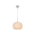 kinkiecik.pl Biała lampa wisząca Milford 30 - Nordlux, mosiężne wykończenie 2213213001
