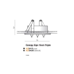 CANOPY GIPS 15cm TRIPLE AZ5419 AZZARDO