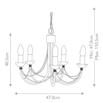 Żyrandol Carisbrooke – 5 źródeł światła CB5-BLACK Elstead Lighting