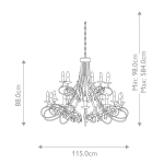 Żyrandol Christina – 18 źródeł światła CRT18-SIL-GOLD Elstead Lighting