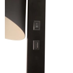 Czarna lampa ścienna Wilmer port USB-C 2512281003 Nordlux